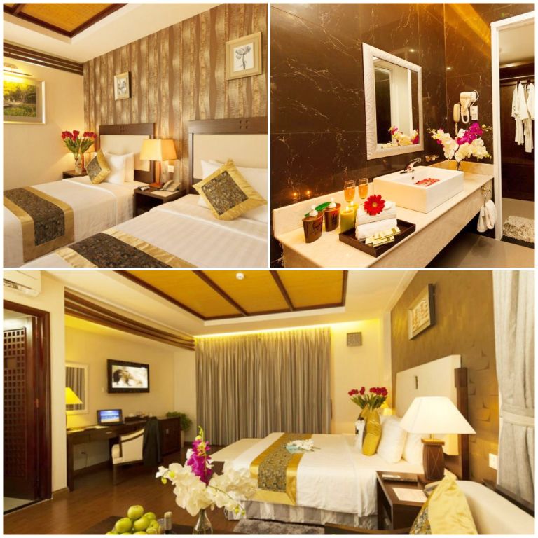 Phòng nghỉ Seaside Resort Vung Tau để lại ấn tượng với thiết kế cổ điển nhưng không kém phần sang trọng (nguồn: booking.com)