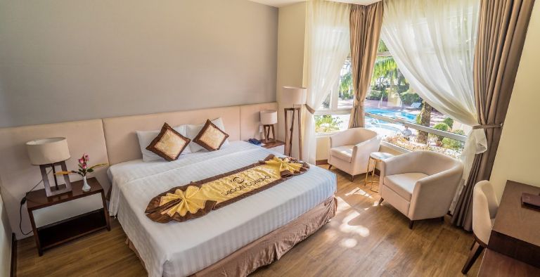 Building Superior tại Sài Gòn Côn Đảo Resort cung cấp các căn phòng nghỉ với diện tích nhỏ hơn so với Building Suite, khoảng 25 mét vuông.