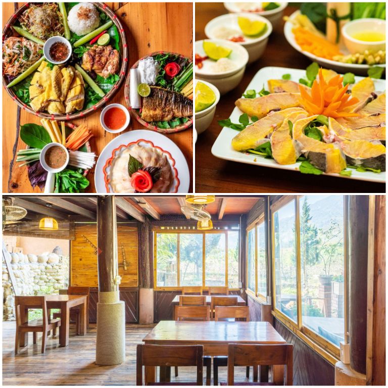 Nhà hàng Riverside Ecolodge mang đến cho du khách những món ăn chất lượng, đúng chất "ngon bổ rẻ" (nguồn: booking.com)