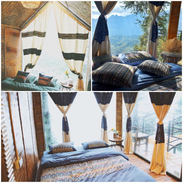 Phòng nghỉ Bungalow giường đôi sở hữu view cực đỉnh cho bạn tha hồ cháy máy (nguồn: facebook.com)