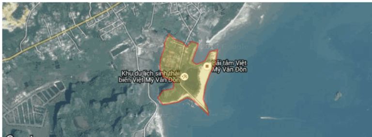 Việt Mỹ nằm sát bãi biển Minh Châu nổi tiếng nhất Quảng Ninh. (Nguồn: batdongsan.vn)