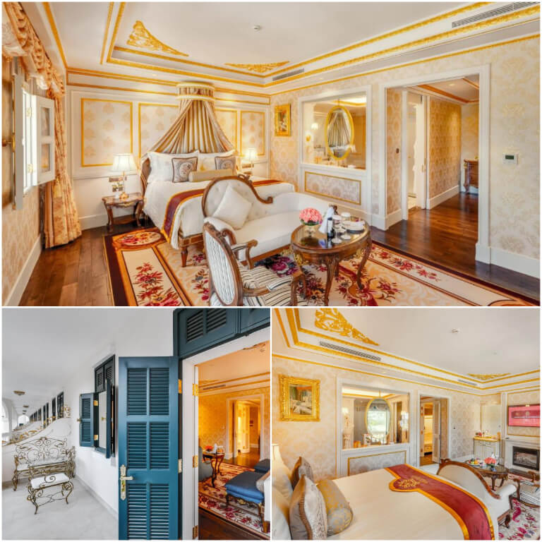 Không gian phòng Luxury Balcony mang đậm hướng hoàng gia cổ điển Pháp.