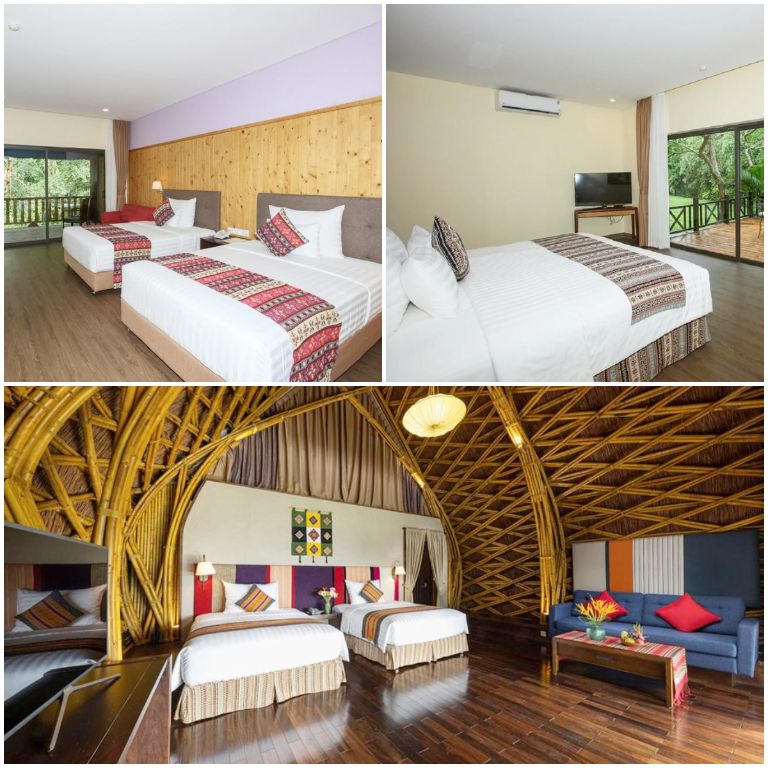 Thiết kế phòng ngủ với chất liệu tự nhiên đem đến cho du khách không gian nghỉ dưỡng vừa cao cấp vừa mộc mạc. (Nguồn: Booking.com) 