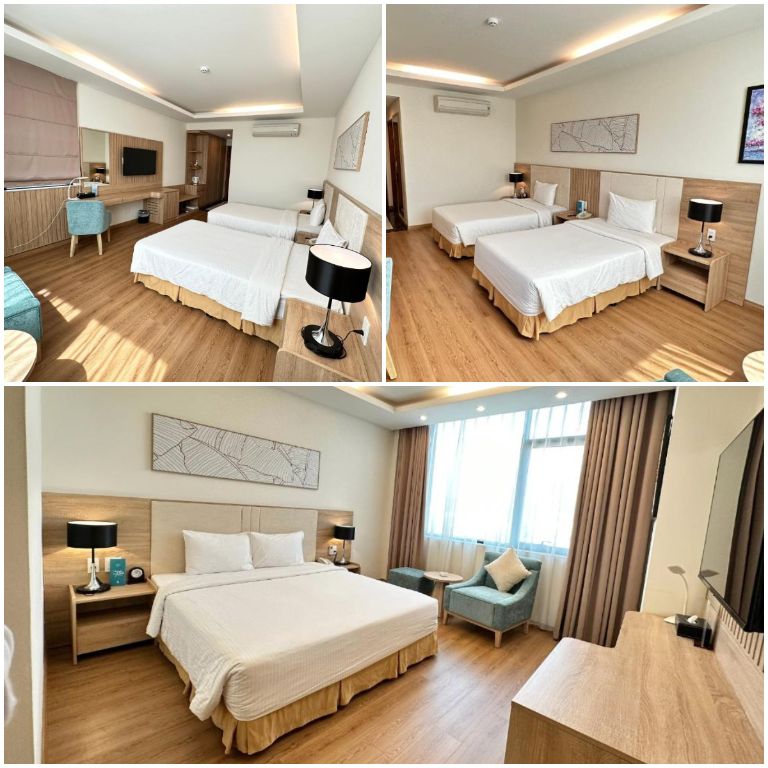 Không gian phòng ngủ được thiết kế theo phong cách tối giản. (Nguồn: Booking.com) 