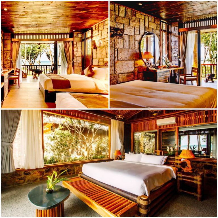 Thiết kế độc đáo kết hợp giữa đá và gỗ tại mỗi phòng ngủ. (Nguồn: Booking.com) 