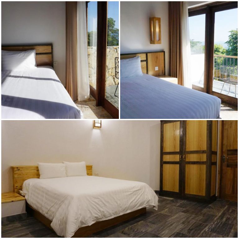 Không gian phòng ngủ được thiết kế theo phong cách tối giản. (Nguồn: Booking.com) 