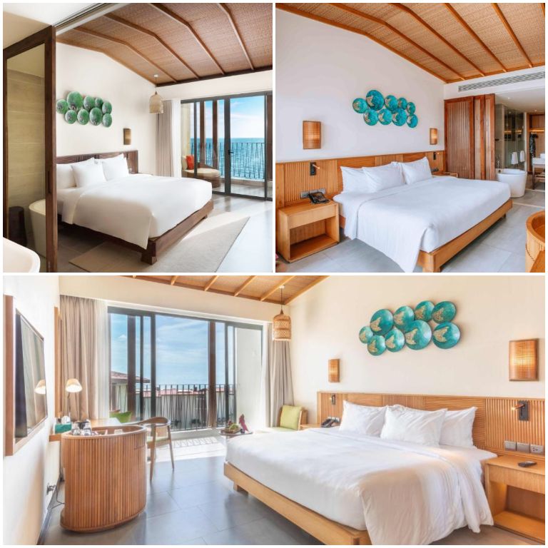 Thiết kế phòng ngủ với chất liệu chủ đạo là gỗ cùng gam màu trắng. (Nguồn: Booking.com) 