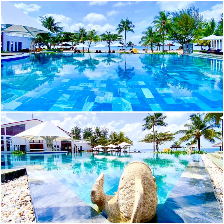 Bể bơi vô cực tại khu nghỉ dưỡng luôn làm du khách hài lòng. (Nguồn: Booking.com) 