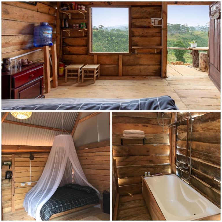 Chappi Mountain Resort sở hữu các phòng nghỉ với nội thất gỗ đặc trưng với tầm nhìn ra núi. 