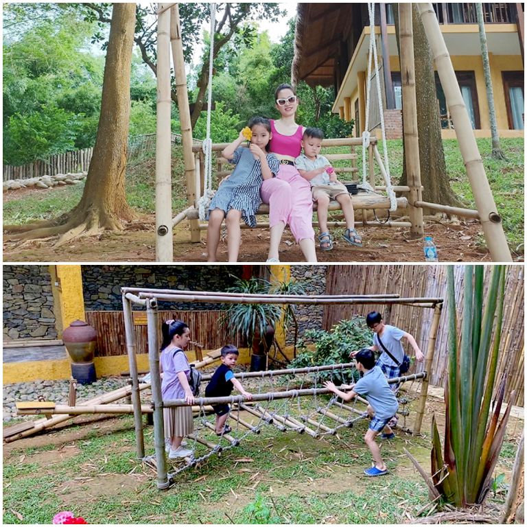 Khu vui chơi dành riêng cho các bé với chất liệu chủ yếu từ tre và gỗ. (Nguồn: Facebook.com) 