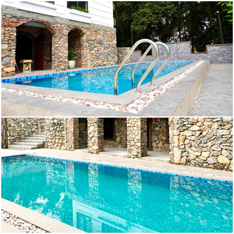 Bể bơi riêng nằm trong khuôn viên mỗi căn biệt thự. (Nguồn: Facebook.com) 