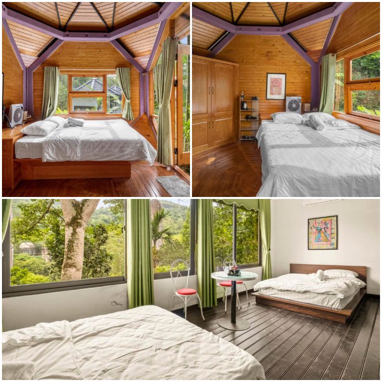 Không gian phòng ngủ tại bungalow và nhà tranh. (Nguồn: Facebook.com) 