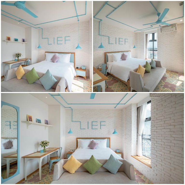 Phòng ngủ được thiết kế theo phong cách năng động, trẻ trung. (Nguồn: Booking.com) 