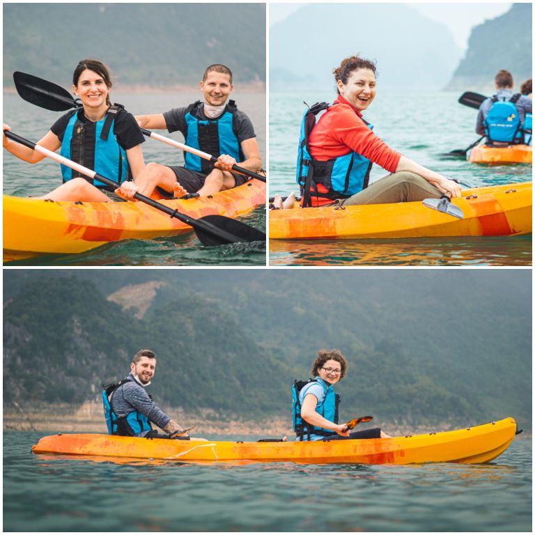 Du khách thích thú với trải nghiệm chèo thèo Kayak. (Nguồn: Facebook.com) 