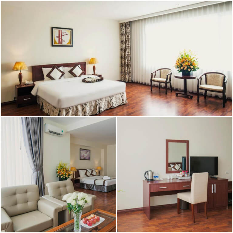 Không gian phòng nghỉ hiện đại được chia làm 2 khu vực phòng khách và phòng ngủ riêng biệt. 