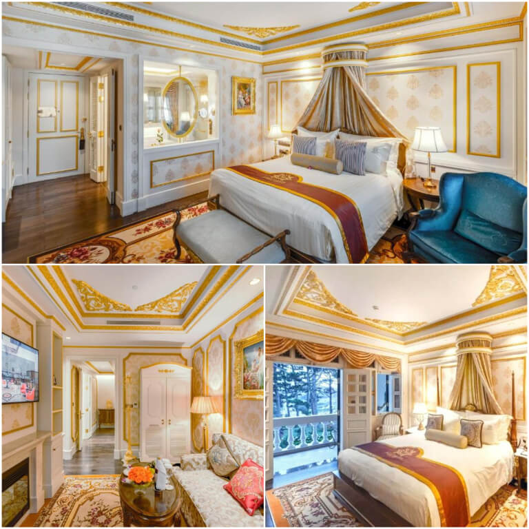 Phòng ngủ ấn tượng với thiết kế hoàng gia Pháp cổ điển.