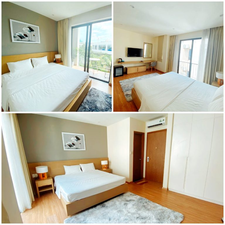 Thiết kế các căn phòng ngủ theo 1 kiểu đồng nhất với nội thất gỗ sồi màu nâu sữa và tường sơn màu trắng hoặc be nhã nhặn. (Nguồn: Internet)