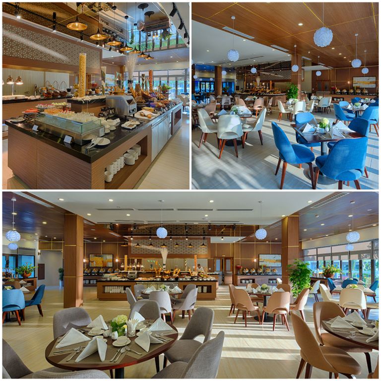 Nhà hàng Garden Bay có không gian rộng thoáng và được thiết kế, trang trí theo phong cách sang chảnh, cao cấp. (Nguồn: Internet)