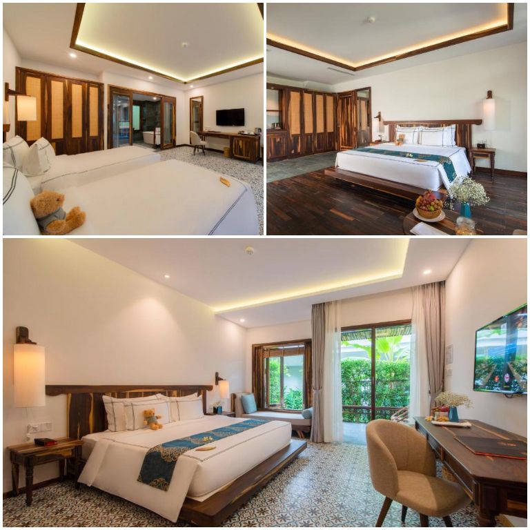 Hệ thống phòng tại Alibu Resort có thiết kế đương đại, pha trộn nét đẹp Chăm Pa truyền thống (nguồn: Booking.com).
