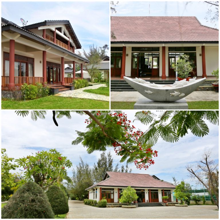 Aniise Villa Resort Ninh Thuận mang đến khuôn viên xanh rộng lớn với những ngôi nhà kiến trúc Cham pa độc đáo với tông màu đỏ nổi bật (nguồn: booking.com)