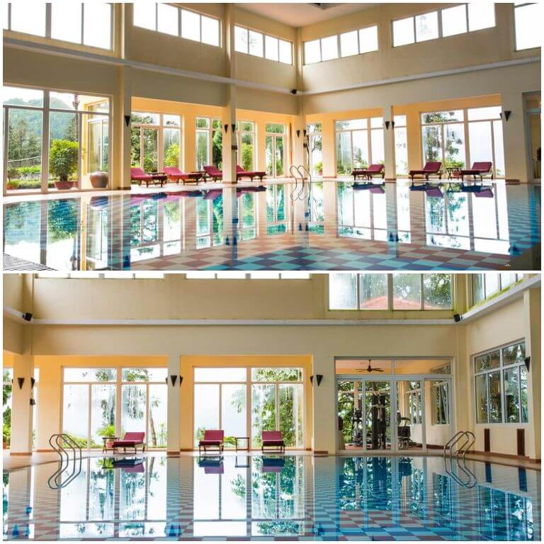 Bể bơi bốn mùa trong nhà tại BB Sapa Resort & Spa có không gian cực kỳ thoáng mát, ngập tràn ánh sáng tự nhiên. (Nguồn: bbhotels-resorts.com)
