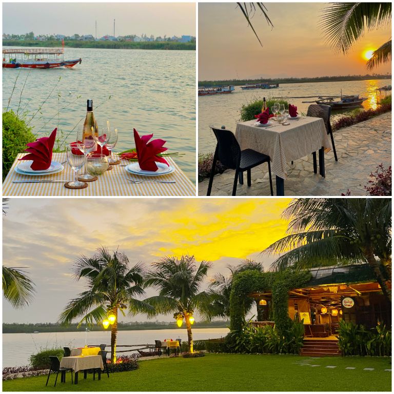Bel Marina Resort Hội An có khu vực vườn riêng nằm cạnh sông Thu Bồn để tổ chức sự kiện (nguồn: booking.com)