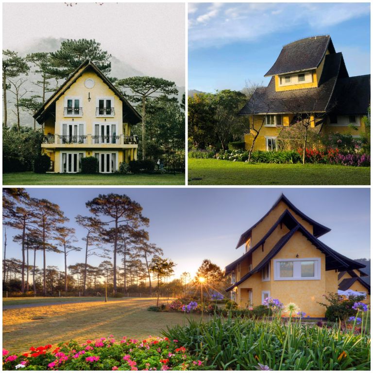 Những ngôi nhà tại đây được xây dựng theo lối kiến trúc cổ điển Pháp với gam màu vàng chanh đặc trưng và thiết kế mái dốc. (Nguồn: Internet)
