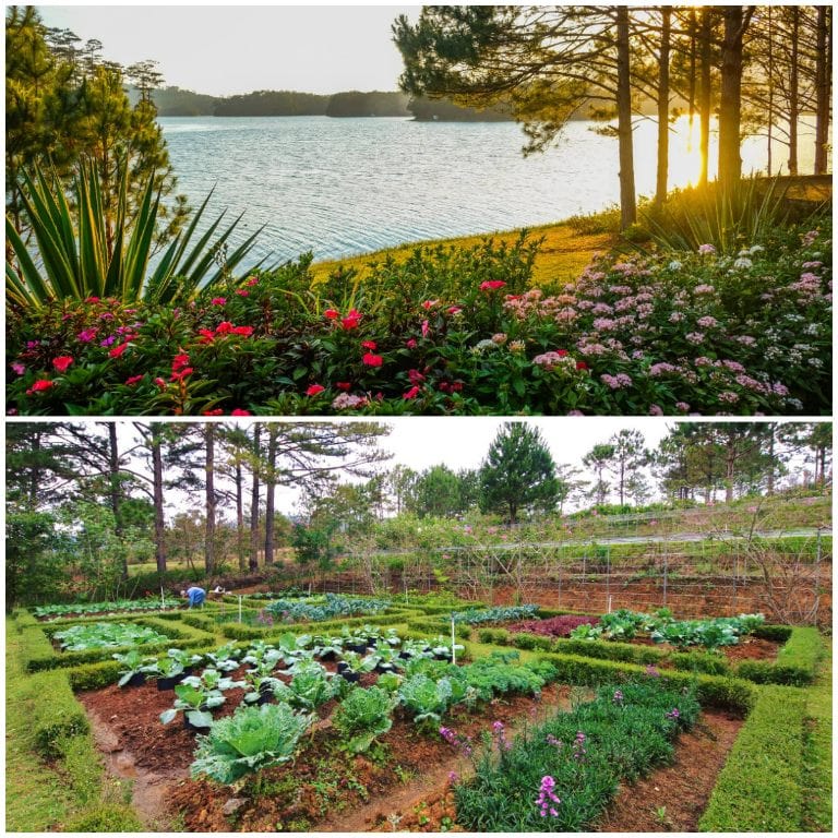Khu nghỉ dưỡng 5 sao sở hữu vườn hoa rộng lớn với view nhìn ra hồ và vườn rau organic trong khuôn viên. (Nguồn: Internet)