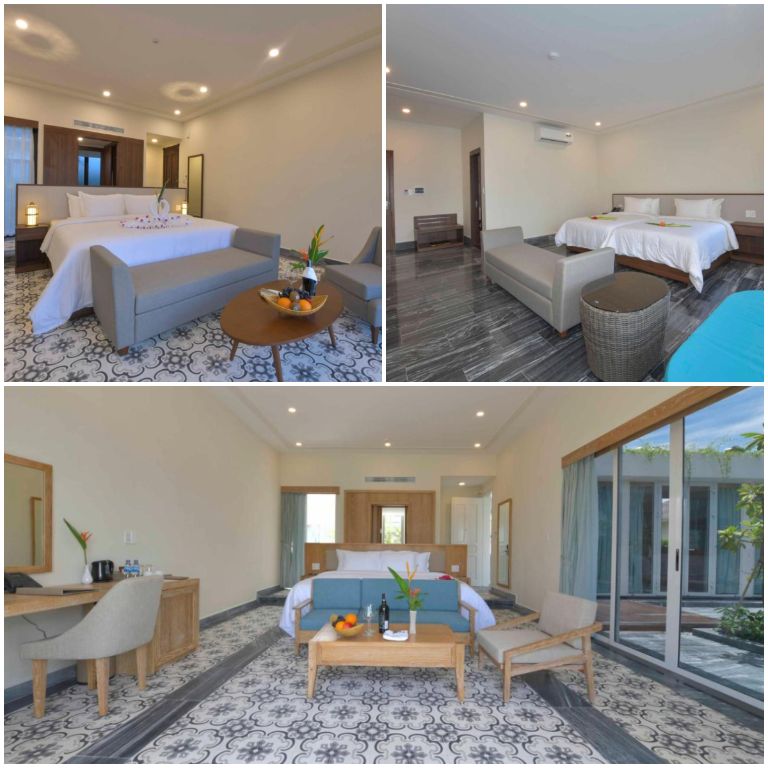 Phòng nghỉ tại Cocoland River Beach Resort & Spa có thiết kế tối giản, tinh tế nhưng vẫn cực kỳ sang trọng. (nguồn: booking.com)