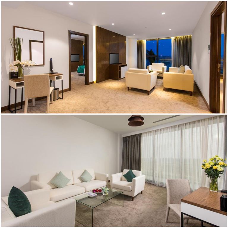 Executive Sute có thiết kế riêng biệt giữa hai khu vực phòng ngủ và phòng khách tạo sự riêng tư và thoải mái.