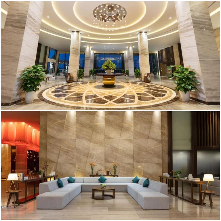 Không gian bên trong tòa nhà resort đề cao phong cách thiết kế sang trọng, xa hoa đẳng cấp hoàng gia. 