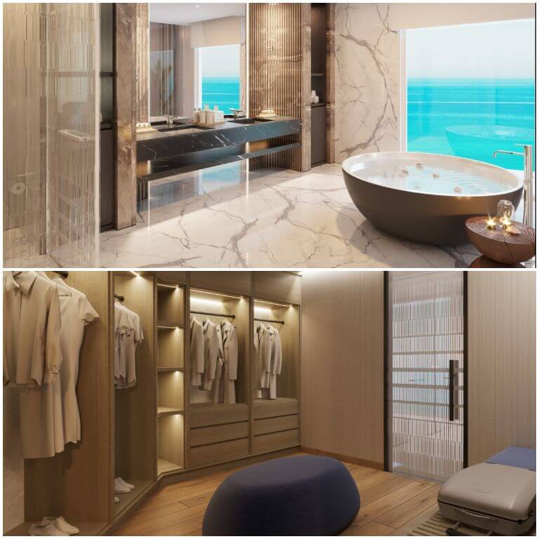 Phòng tắm và phòng thay đồ cực sang chảnh tại hạng phòng Royal Suite. (Nguồn: dreamdragonresort)