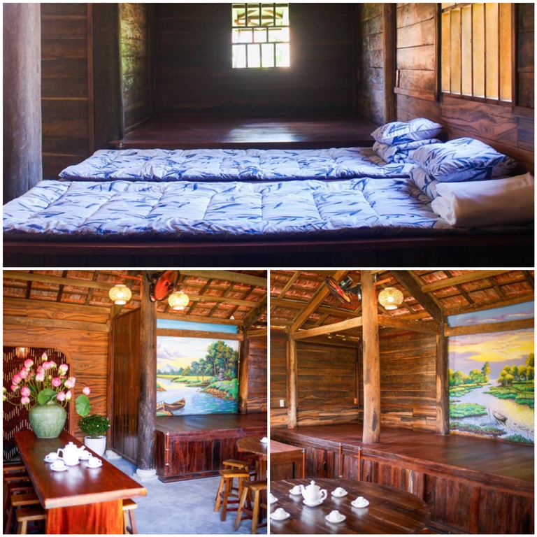 Du khách được trang bị nệm đơn trải sàn êm ái trong mỗi phòng nghỉ tại khu nhà tập thể của Cantho Eco Resort. 