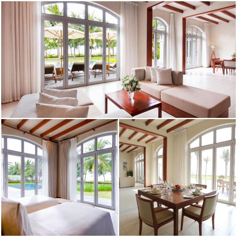 Villa theo đuổi phong cách hiện đại châu Âu, nhưng được cách điệu bằng một vài khoảng màu nổi và họa tiết Caribe. (nguồn: Booking.com).