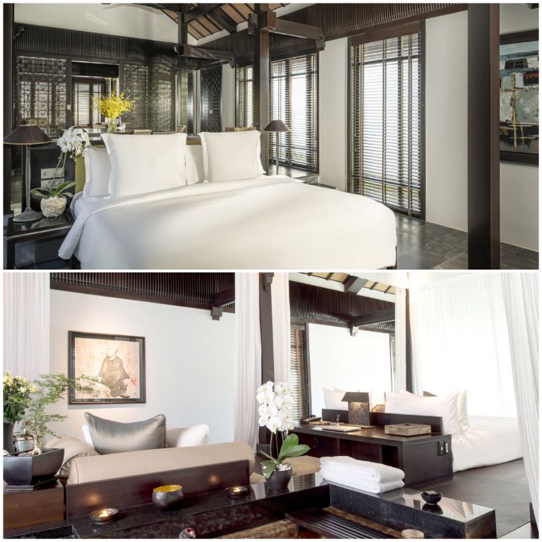Hạng biệt thự 2 phòng ngủ có hồ bơi mang thiết kế sang trọng với gam màu nâu gỗ (nguồn: booking.com)