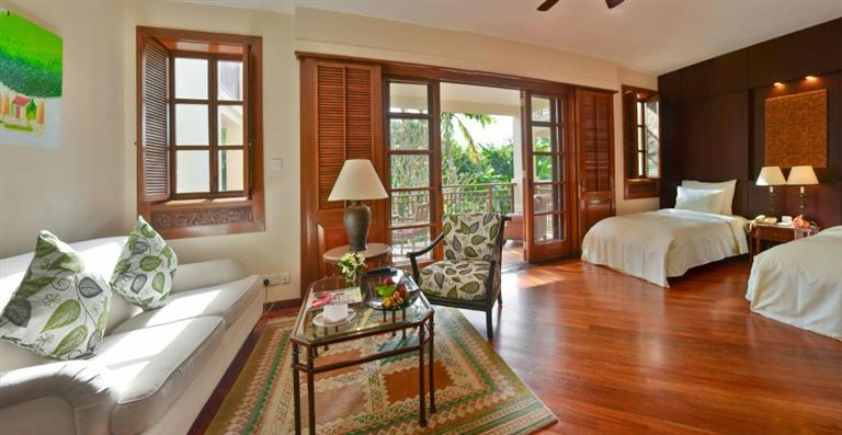 Phòng Deluxe được khách hàng yêu thích bởi có tầm nhìn đẹp hướng ra vườn nhà hoặc bãi biển Bắc Mỹ An xinh đẹp. 
