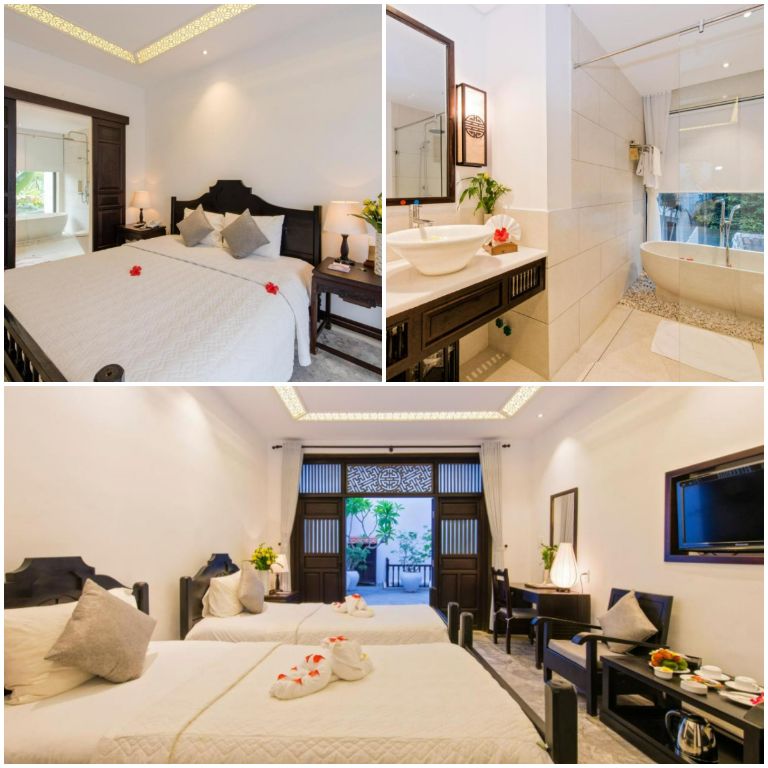 Các phòng tại resort đều được thiết kế đơn giản, nhẹ nhàng với tone trắng chủ đạo. (nguồn: agoda.com)