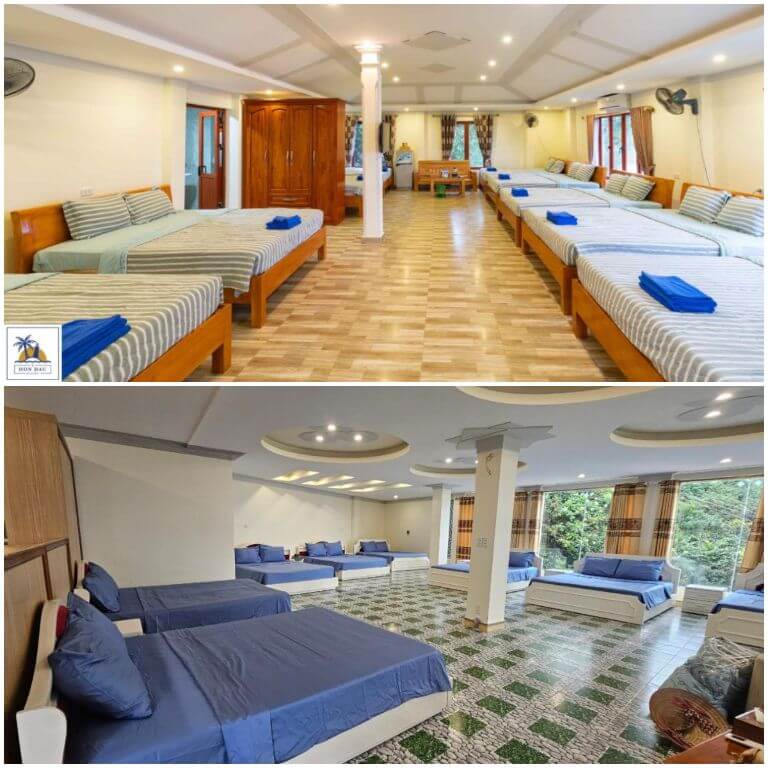 Bungalow Homestay tại Hòn Dấu Resort có sức chứa lên tới 20 người với 10 giường đôi cỡ lớn. (Nguồn: Booking.com)