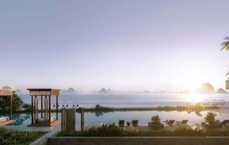 Hồ bơi lagoon độc đáo được đặt hoàn toàn ở ngoài trời, nhìn thẳng ra Vịnh Hạ Long (nguồn: bimland.com).