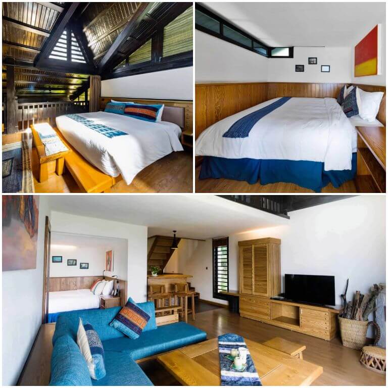 Không gian phòng ngủ và phòng khách cực kỳ rộng rãi của phân hạng phòng Nest Villa. (Nguồn: sapajadehillresort)