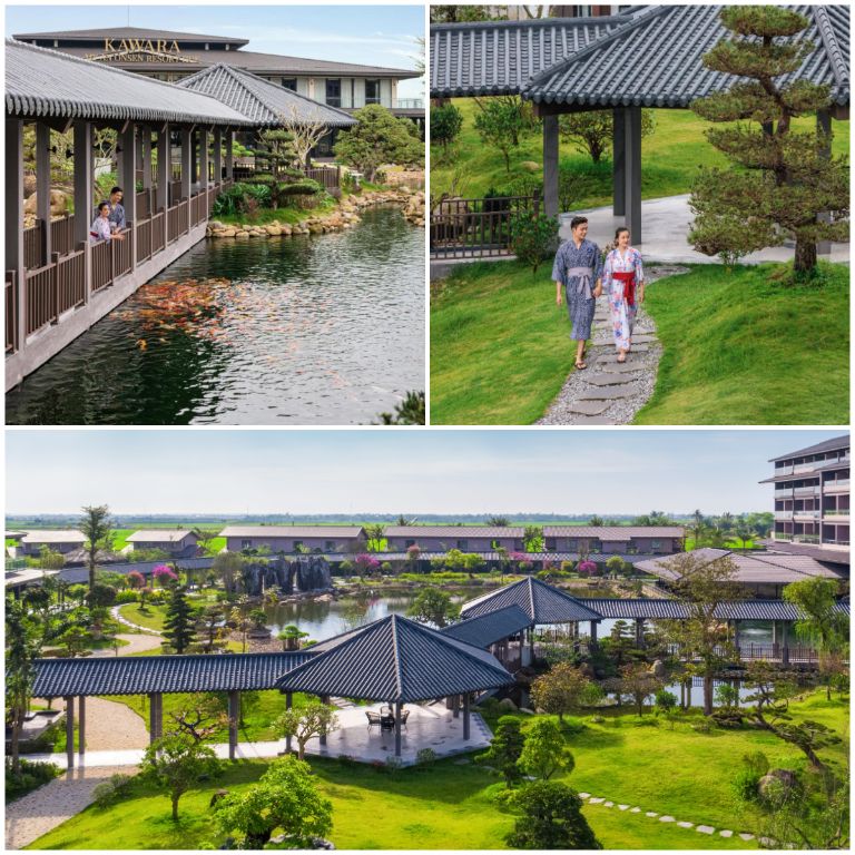 Khuôn viên chung Kawara Mỹ An Onsen Resort Huế được đầu tư xây dựng công phu với hàng loạt góc sống ảo đậm chất Nhật (nguồn: booking.com)