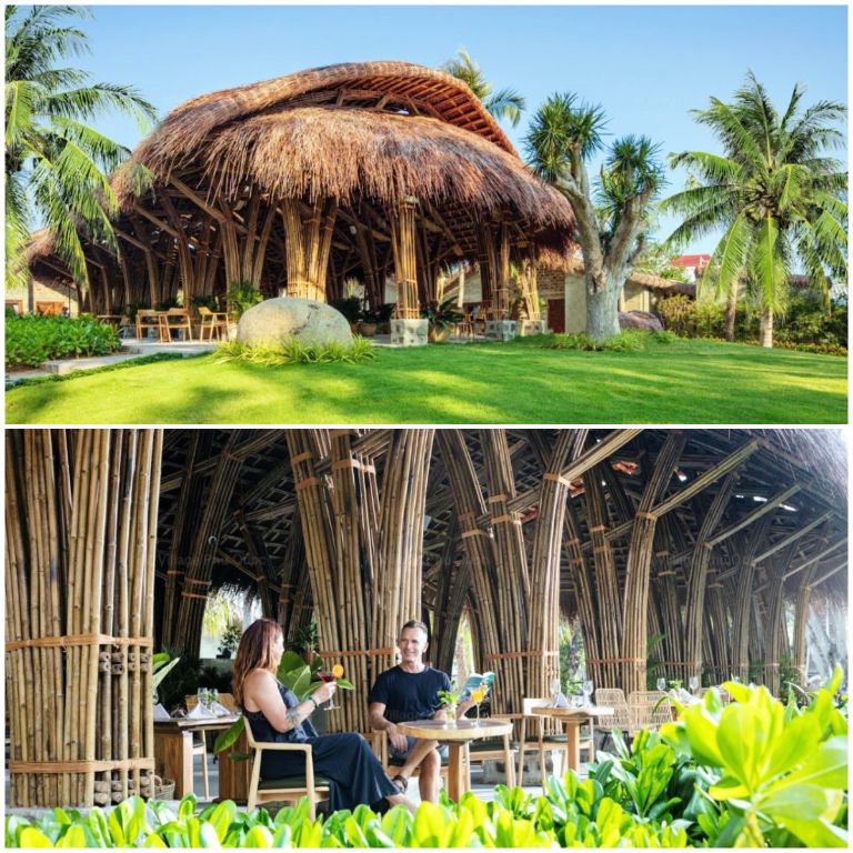 Khách sạn M Village Phu Quoc thu hút du khách bởi nhà hàng tre với view ôm trọn khu vườn và bể bơi cực thư giãn (nguồn: booking.com)