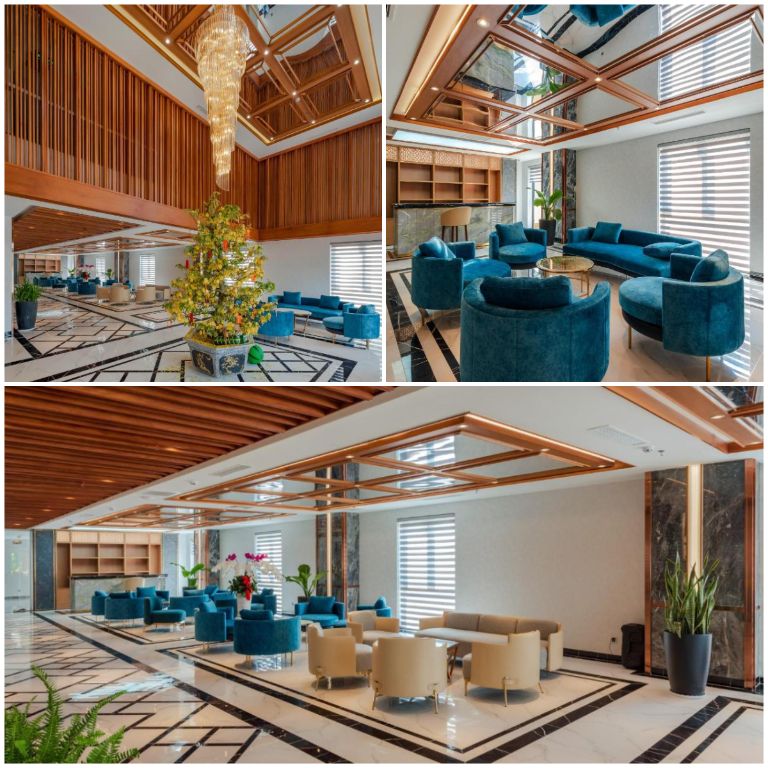 Khách sạn Tahiti Phú Quốc sở hữu không gian sảnh thiết kế xa hoa thượng lưu, sử dụng các chi tiết trang trí cầu kì cùng nội thất gam xanh nổi bật (nguồn: booking.com)(nguồn: booking.com)