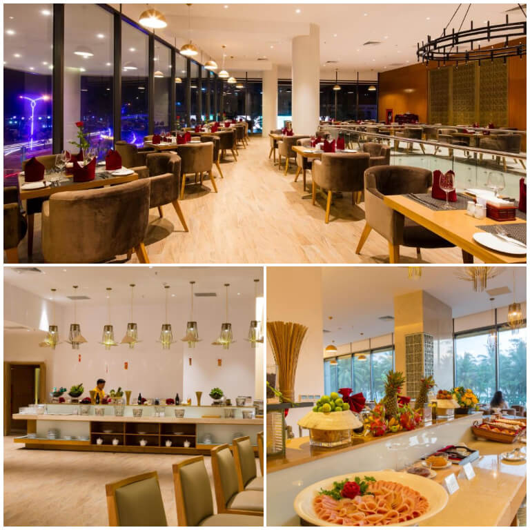 Nhà hàng Vela nằm tại tầng 2 của khách sạn sẽ đưa du khách trải nghiệm ẩm thực ngon miệng từ Á đến Âu và đặc biệt là được thiết kế với không gian mở độc đáo. 