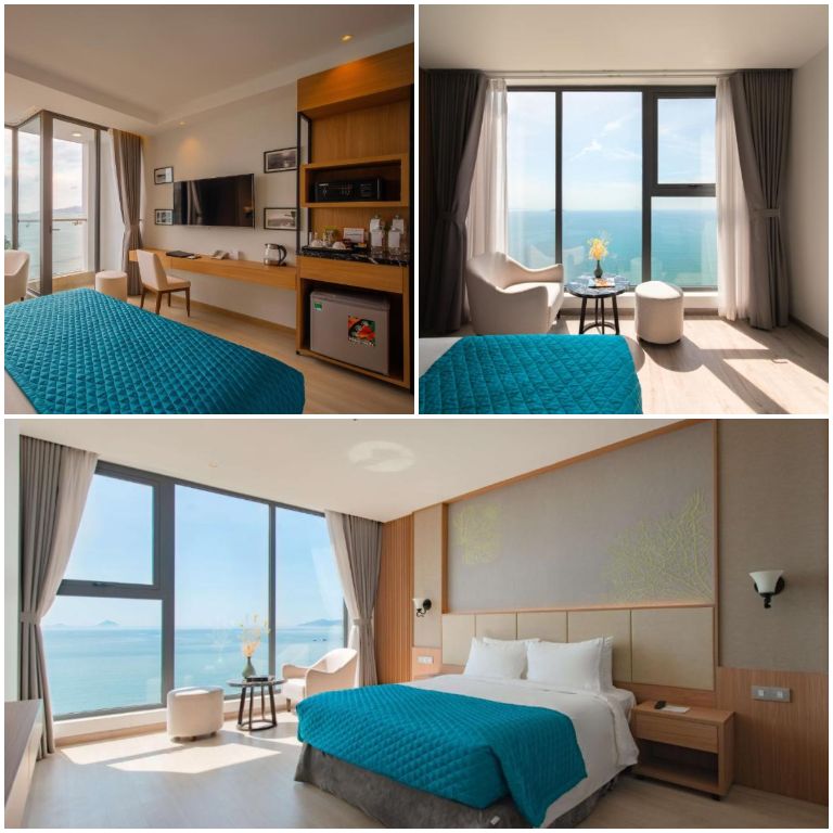 Navada Beach Hotel sở hữu 153 phòng ngủ mang lối kiến trúc đại dương kết hợp với nội thất trắng tinh khôi của nét đẹp Á-Âu.