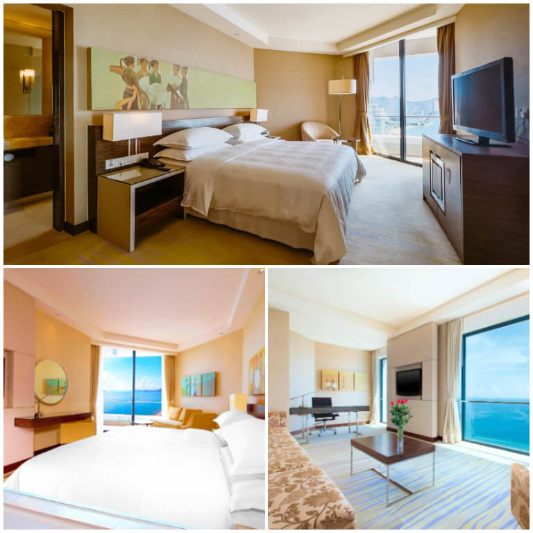 Các căn phòng tại Sheraton Nha Trang 100% là có view biển và mang thiết kế hiện đại, sử dụng các tông màu ấm áp kết hợp với nội thất được bài trí tinh tế và đẳng cấp. 