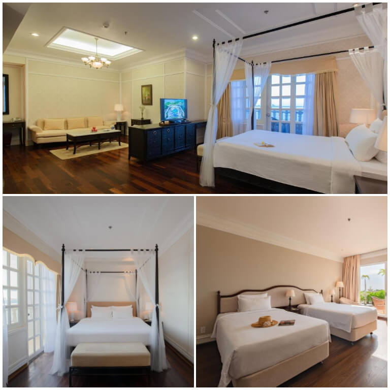 Các căn phòng tại Sunrise Nha Trang Beach Hotel & Spa được bố trí các nội thất sang trọng, được thiết kế dựa trên phong cách Á Đông khiến không gian trở nên gần gũi.