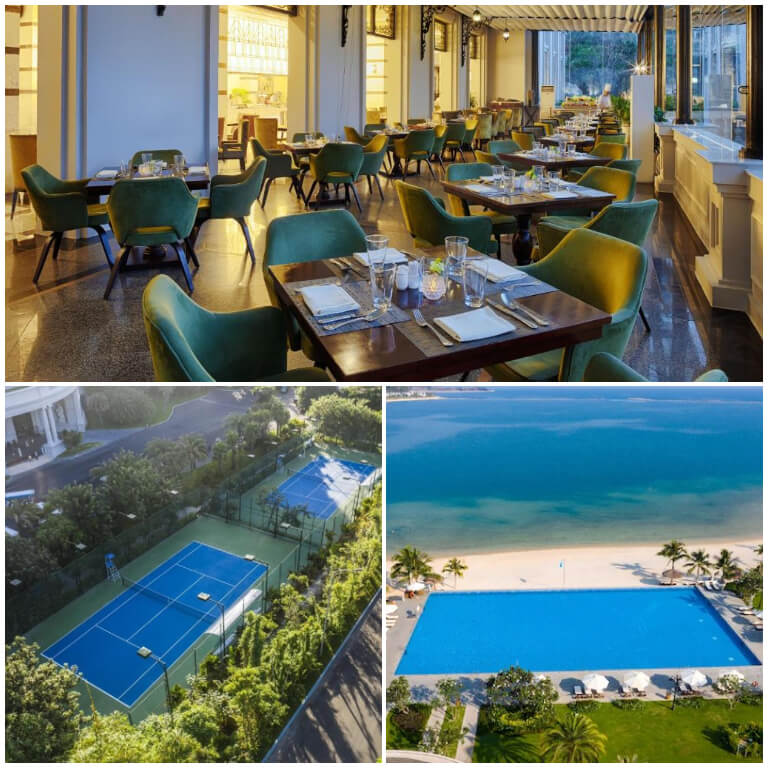Du khách khi lưu trú tại Khách sạn Vinpearl Sealink Nha Trang sẽ được trải nghiệm rất nhiều các dịch vụ, tiện ích khác nha như nhà hàng, bể bơi vô cực, sân tennis,... 