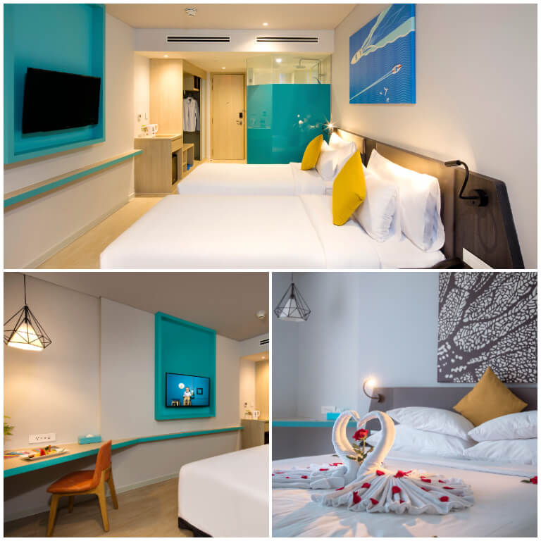 Các căn phòng đều mang phong cách thiết kế hiện đại, có view nhìn ra bãi biển cực đẹp và được trang bị đầy đủ tiện nghi và công năng sử dụng.