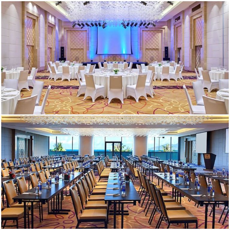 Khách sạn Sheraton Nha Trang có tổng cộng 1.600 m2 phòng hội nghị được trang bị những công nghệ từ các thương hiệu hàng đầu thế giới. 